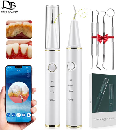 Visual Ultrasonic Teeth Cleaner Calculus Plaque Remover 3 Modes Ultrasonic Dental Scaler for Tooth Cleaning Whitening Oral Care