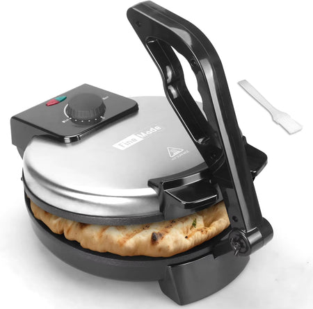 Compact 10'' Roti Maker Machine, Electric Tortilla Press with Detachable Handle, Chapati Maker Machine, Burrito Maker, Prensa Pa