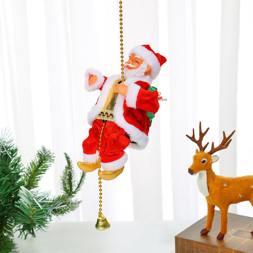 Load image into Gallery viewer, Electric Christmas Santa Claus Climbing Rope Ladder Musical Toy Xmas Gift Decor
