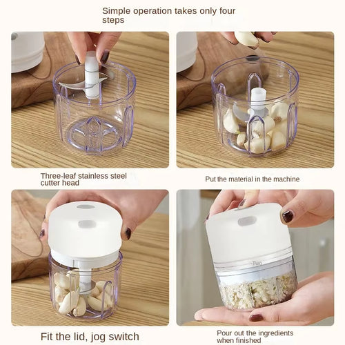 Load image into Gallery viewer, Multifunctional Electric Garlic Chopper 100/250Ml Portable Vegetable Grinder Onion Mixer Mashing Machine for Kitchen
