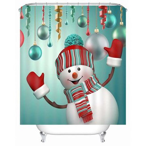 Load image into Gallery viewer, Waterproof 3D Christmas Snowman Printed Bathroom Shower Curtain Bathroom Decor
