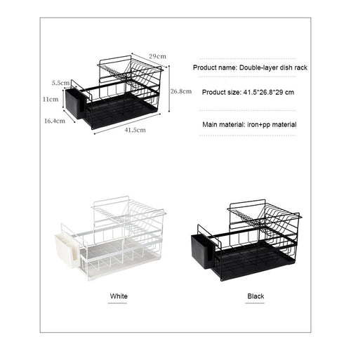 Load image into Gallery viewer, wholesale sink draining double tier metal wire kitchen dish storage rack for kitchen
