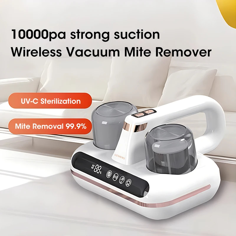 Cordless Mattress Vacuum Mite Remover with 2 Filters