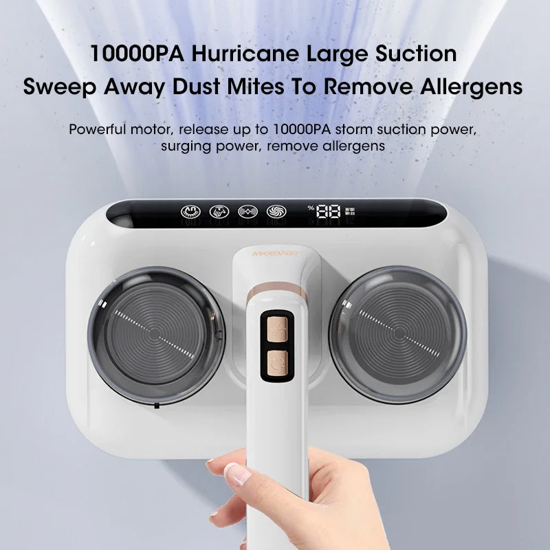 Cordless Mattress Vacuum Mite Remover with 2 Filters