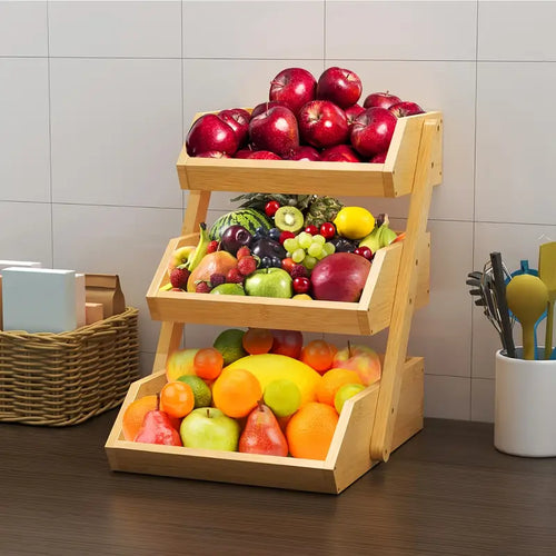 Load image into Gallery viewer, 3 Tier Bamboo Fruit Holder
