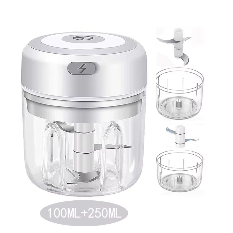 Multifunctional Electric Garlic Chopper 100/250Ml Portable Vegetable Grinder Onion Mixer Mashing Machine for Kitchen