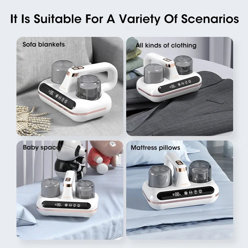 Cordless Mattress Vacuum Mite Remover with 2 Filters