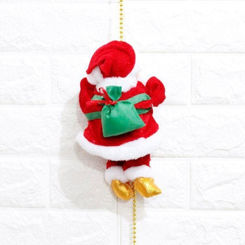 Electric Christmas Santa Claus Climbing Rope Ladder Musical Toy Xmas Gift Decor