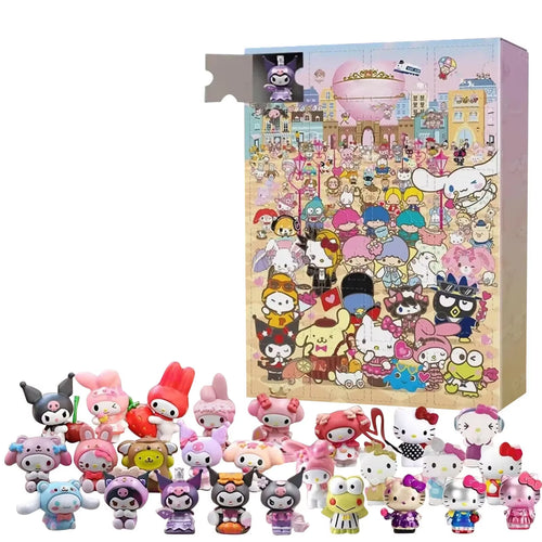 Load image into Gallery viewer, Sanrio Anime Hello Kitty Halloween Advent Calendar Box Figure Christmas Kawaii Melody Kuromi Figure Action Model Holiday Gifts
