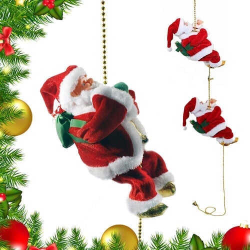 Load image into Gallery viewer, Electric Christmas Santa Claus Climbing Rope Ladder Musical Toy Xmas Gift Decor
