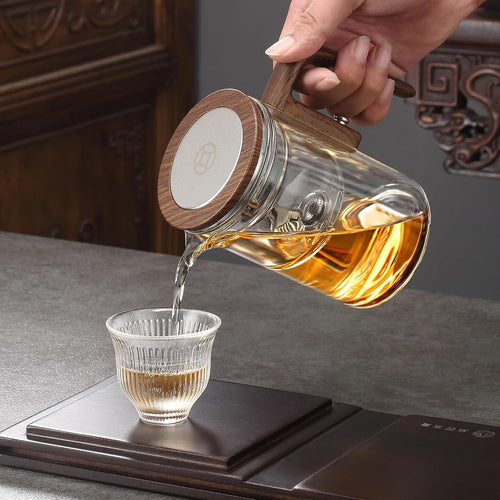 Load image into Gallery viewer, Teapot Glass,Creative Witchcraft Magic Tea Pot,Detachable Loose Tea Glass Tea Infuser,Teapot for Brewing Flower Tea (600ML)
