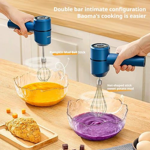 Load image into Gallery viewer, Portable Blender Mixer Kitchen Milk Frother Egg Beater Cake Baking Kneading Mixer Hand Mixer Electric Bamboo Whisk Matcha Brush
