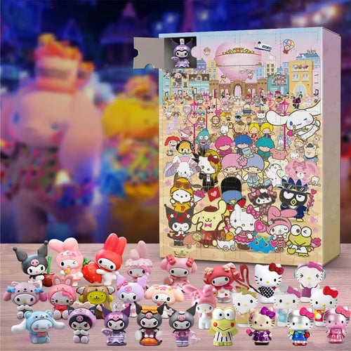 Load image into Gallery viewer, Sanrio Anime Hello Kitty Halloween Advent Calendar Box Figure Christmas Kawaii Melody Kuromi Figure Action Model Holiday Gifts
