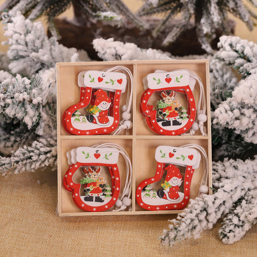 Load image into Gallery viewer, Christmas Snowflakes Wooden Pendants Xmas Tree Ornaments Home Hanging Decor Christmas Decorations
