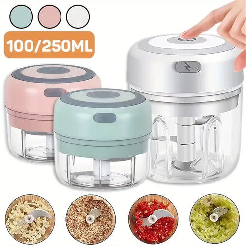Load image into Gallery viewer, Multifunctional Electric Garlic Chopper 100/250Ml Portable Vegetable Grinder Onion Mixer Mashing Machine for Kitchen

