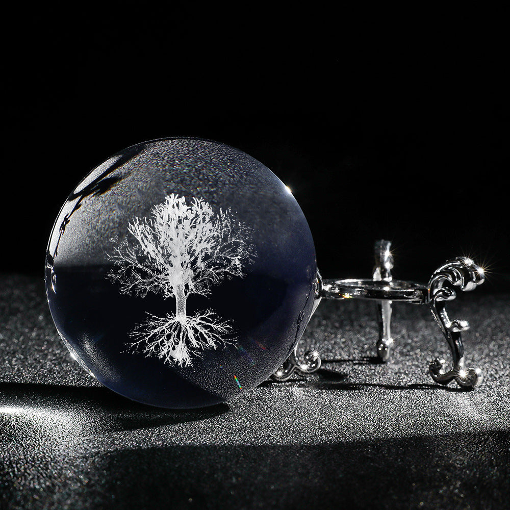 Creative 3D 3D Carved Crystal Ball Tree of Life