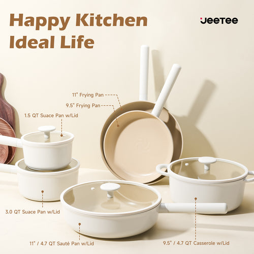 Load image into Gallery viewer, 16-Piece Non-Stick Ceramic Cookware Set – Induction &amp; Oven Safe
