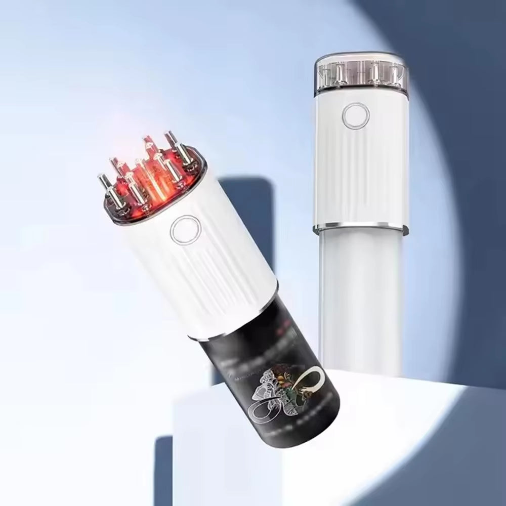 3 in 1 Electric Vibrating Hair Oil Applicator&Scalp Massager Red Lights with 70Ml Storage Hair Treatment Growth Applicator