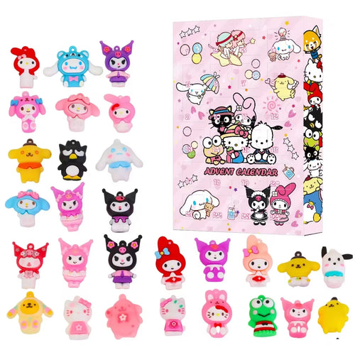 Load image into Gallery viewer, Sanrio Anime Hello Kitty Halloween Advent Calendar Box Figure Christmas Kawaii Melody Kuromi Figure Action Model Holiday Gifts
