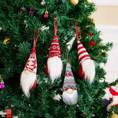 Load image into Gallery viewer, 8 Packs Christmas Gnomes Ornaments Handmade Swedish Gnome Plush Xmas Tree Hanging Decorations Cute Scandinavian Santa Elf for Holiday New Year Home Decor
