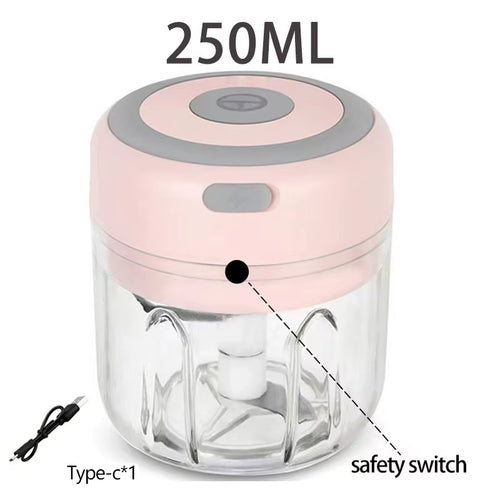 Load image into Gallery viewer, Multifunctional Electric Garlic Chopper 100/250Ml Portable Vegetable Grinder Onion Mixer Mashing Machine for Kitchen
