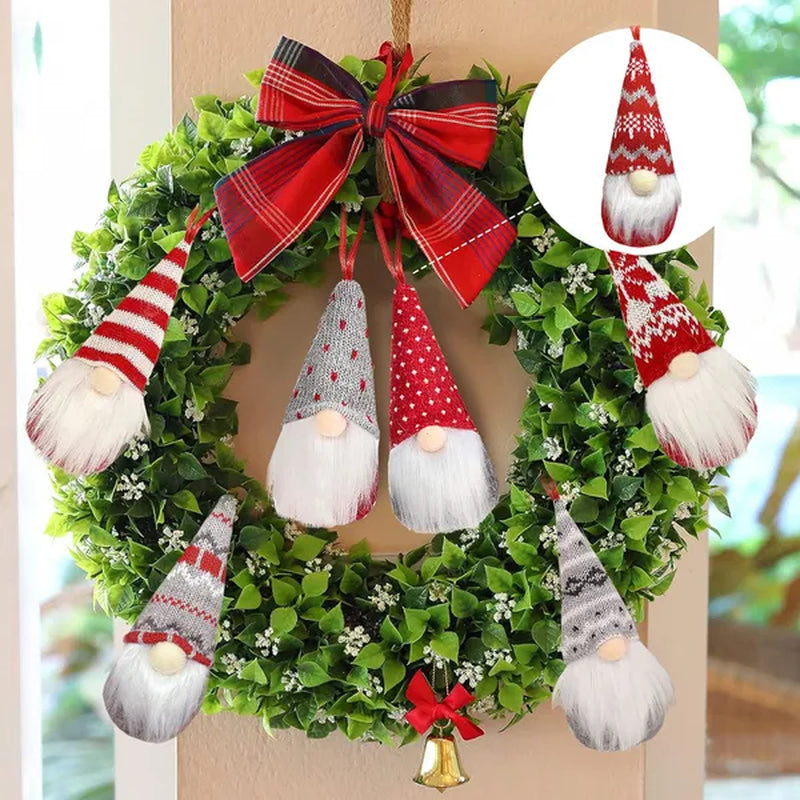 8 Packs Christmas Gnomes Ornaments Handmade Swedish Gnome Plush Xmas Tree Hanging Decorations Cute Scandinavian Santa Elf for Holiday New Year Home Decor