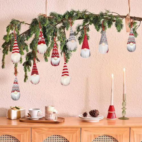 Load image into Gallery viewer, 8 Packs Christmas Gnomes Ornaments Handmade Swedish Gnome Plush Xmas Tree Hanging Decorations Cute Scandinavian Santa Elf for Holiday New Year Home Decor
