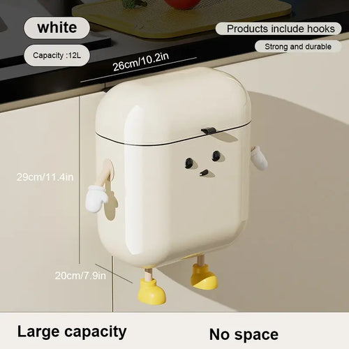 Load image into Gallery viewer, Cute Cartoon Hanging Trash Can with Lid
