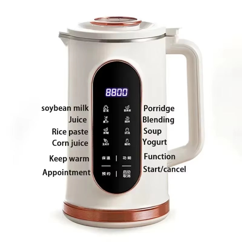 TINSOL 1500Ml Multifunctional Wall Breaker 10 Blade Blender 304 Stainless Steel Inner Soymilk Maker Breakfast Machine